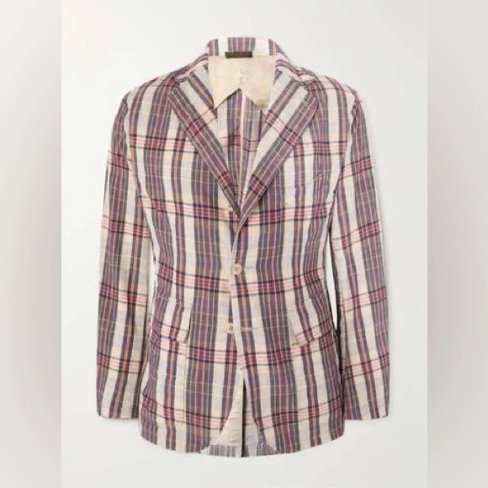 Ralph Lauren Double RL Unconstructed Madras Plaid Blazer